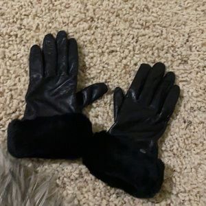 Ugg Fur Leather Gloves